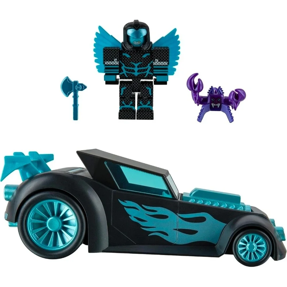 Roblox Jailbreak Celestial Car Vehicle Set with Winged Figure and Purple Monster